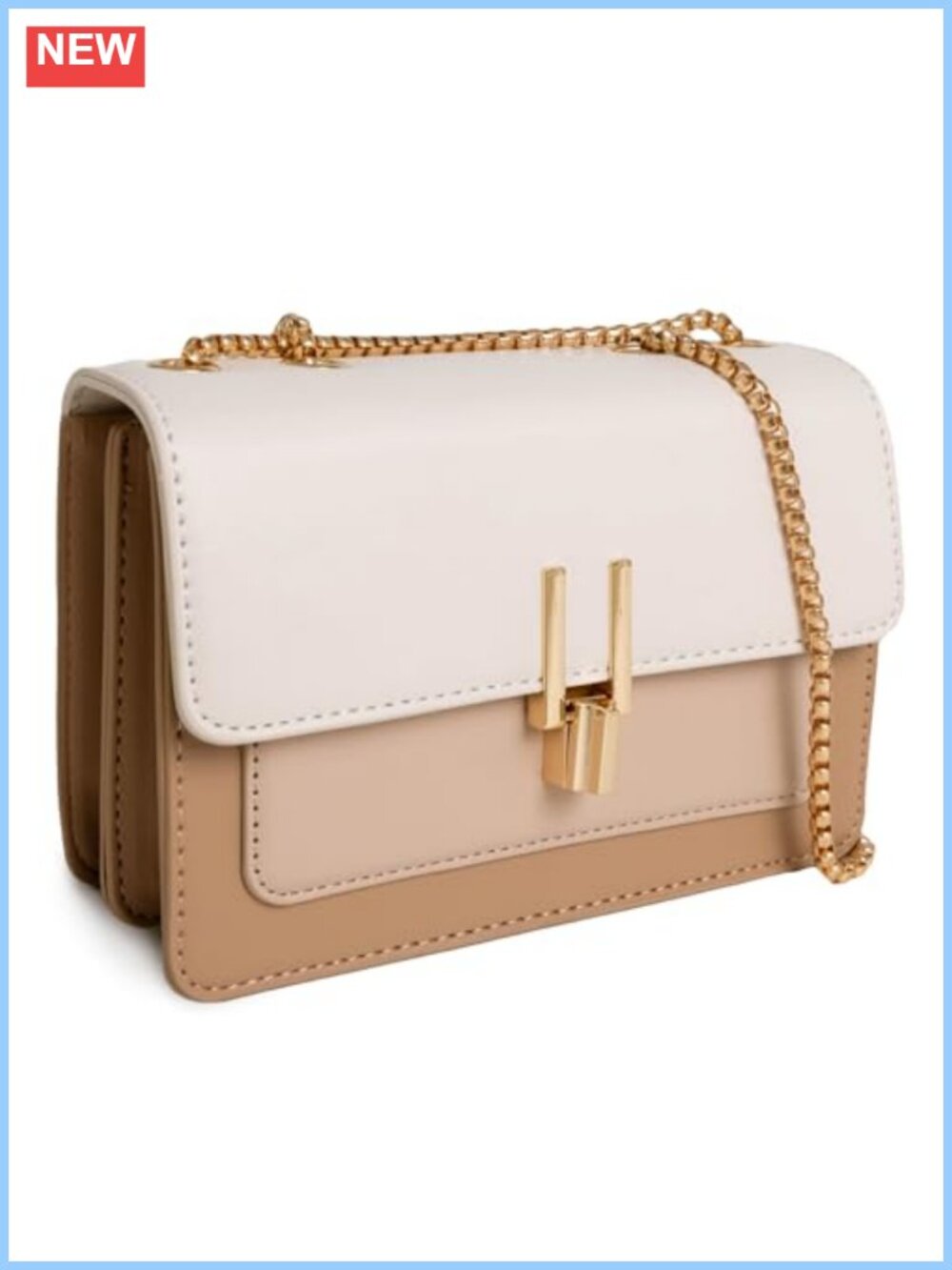 PU Leather Crossbody Bag Quilted Chain Strap Shoulder Handbag